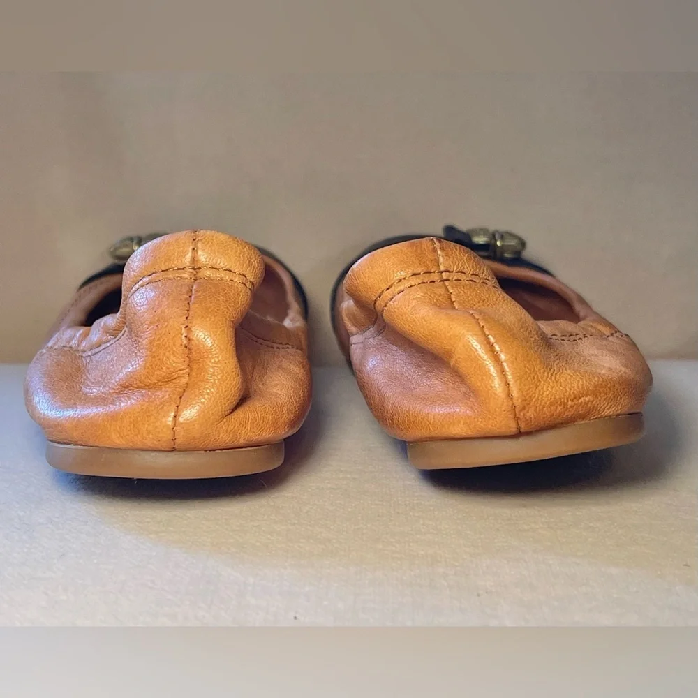 Coach Delphine Flats Tan and Black Flats with side Buckle Detail - Picture 6 of 6